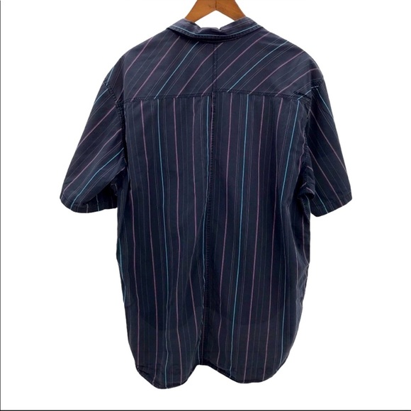 QUICKSILVER Grey Pinstriped Button Up Shirt size XX-Large - Picture 2 of 4